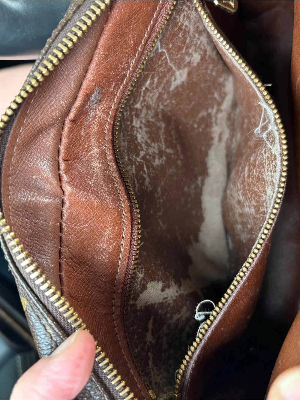 Louis Vuitton Brown Monogram Small Crossbody with Gold Hardware - Picture 4 of 6